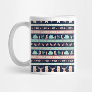 Forest Animals and Plants Horizontal Pattern Mug